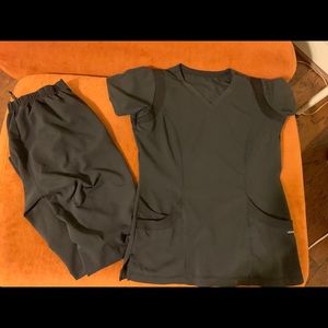 Women's jockey black scrubs set